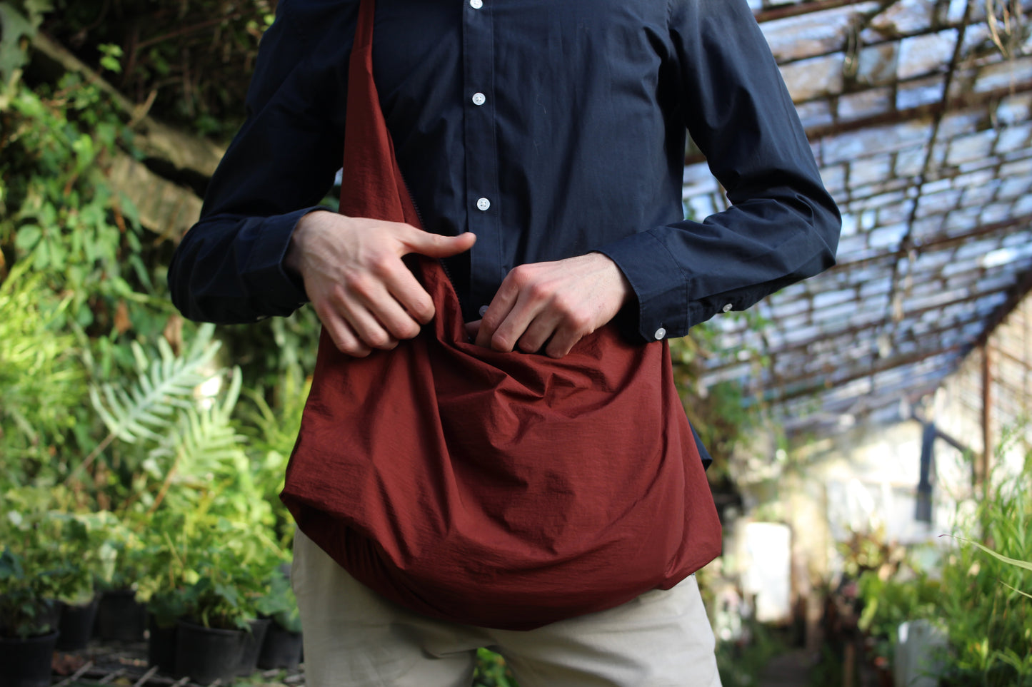 Cloak slim-bag, marsala color